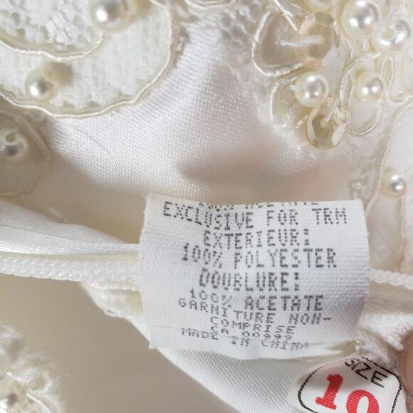 Vintage Jean Phoenix by Shirlee Women's Ivory Puff Sleeve Wedding Gown Size 10 - Picture 10 of 16